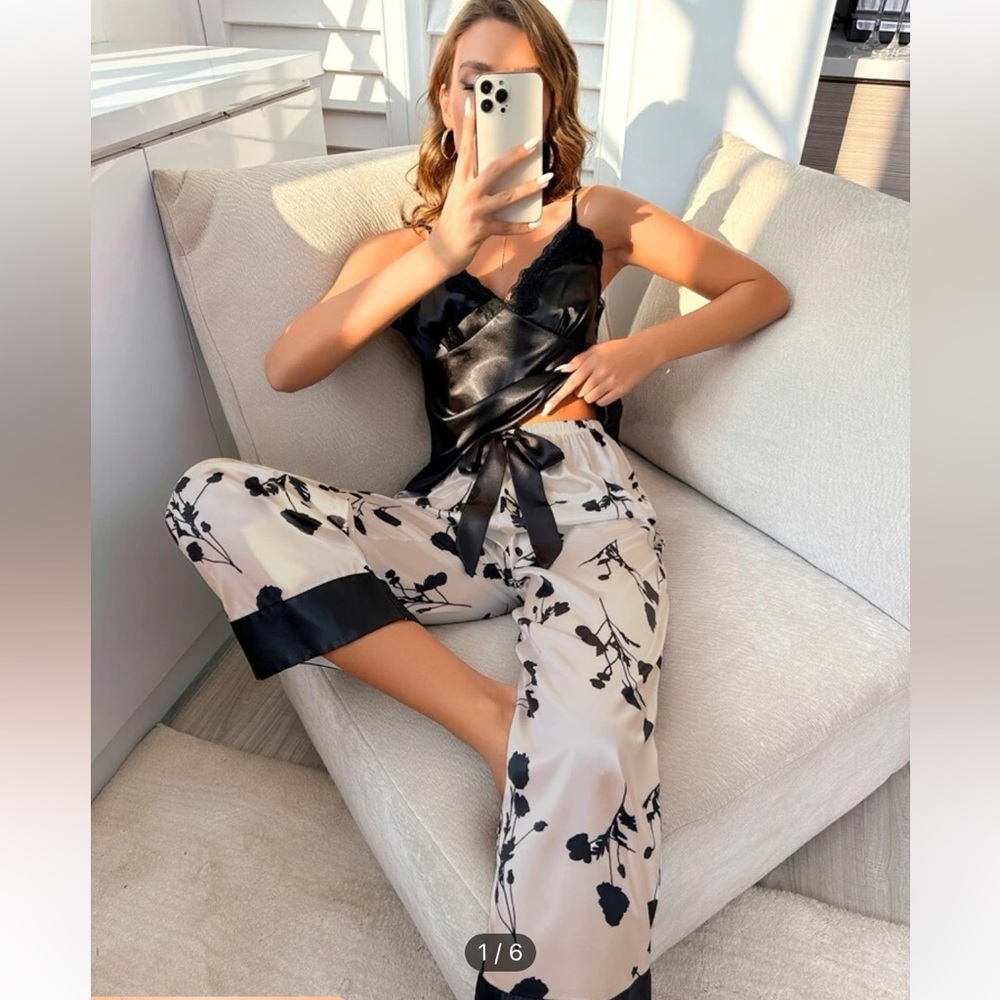 SHEIN silk pajama set